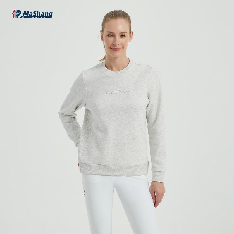 玛尚马具女款圆领卫衣时尚休闲马术运动服女专业马术装备EHW505