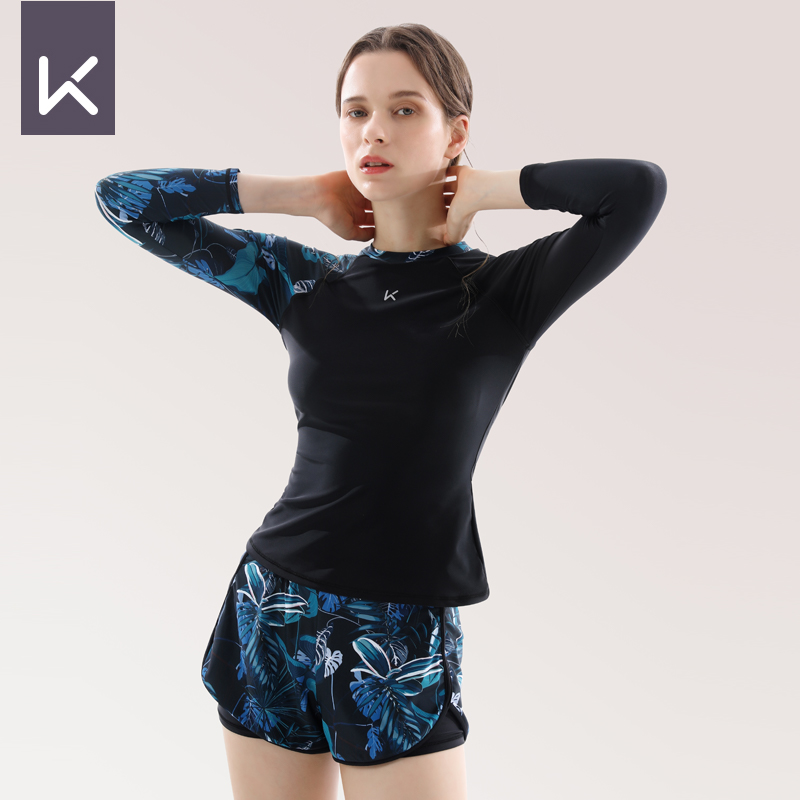 Keep分体游泳衣女长袖保守时尚