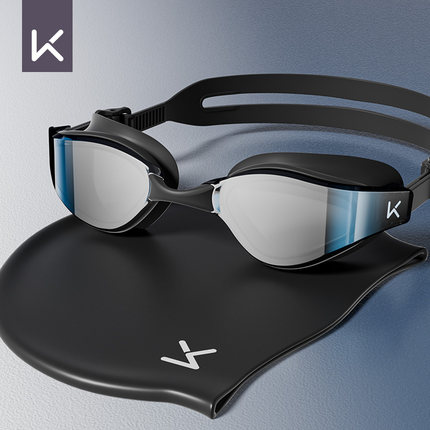 Keep泳镜男款高清防水防雾镀膜专业游泳眼镜近视泳帽套装潜水装备