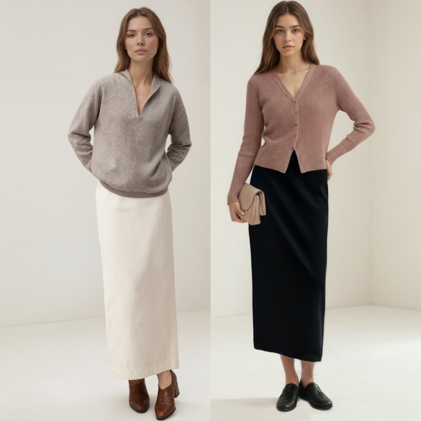 羊毛针织半身裙包臀直筒型松紧腰