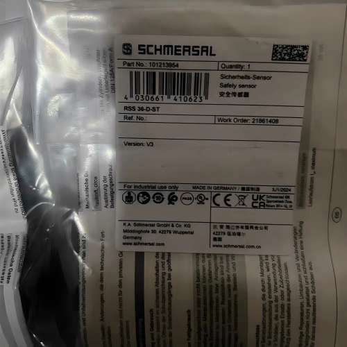 SCHMERSAL施迈赛101213954安全感测器RSS 36-D-ST全新正品现货