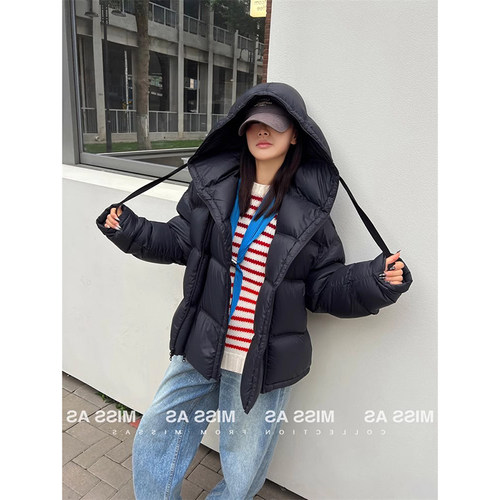 可拆卸休闲百搭白鹅绒羽绒服外套