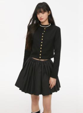 Pink ers联名款高级感气质金属扣针织开衫外套显瘦长袖短款上衣女