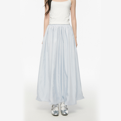 Pink ers联名款夏季温柔甜欲花苞裙设计感显瘦a字大裙摆半身长裙