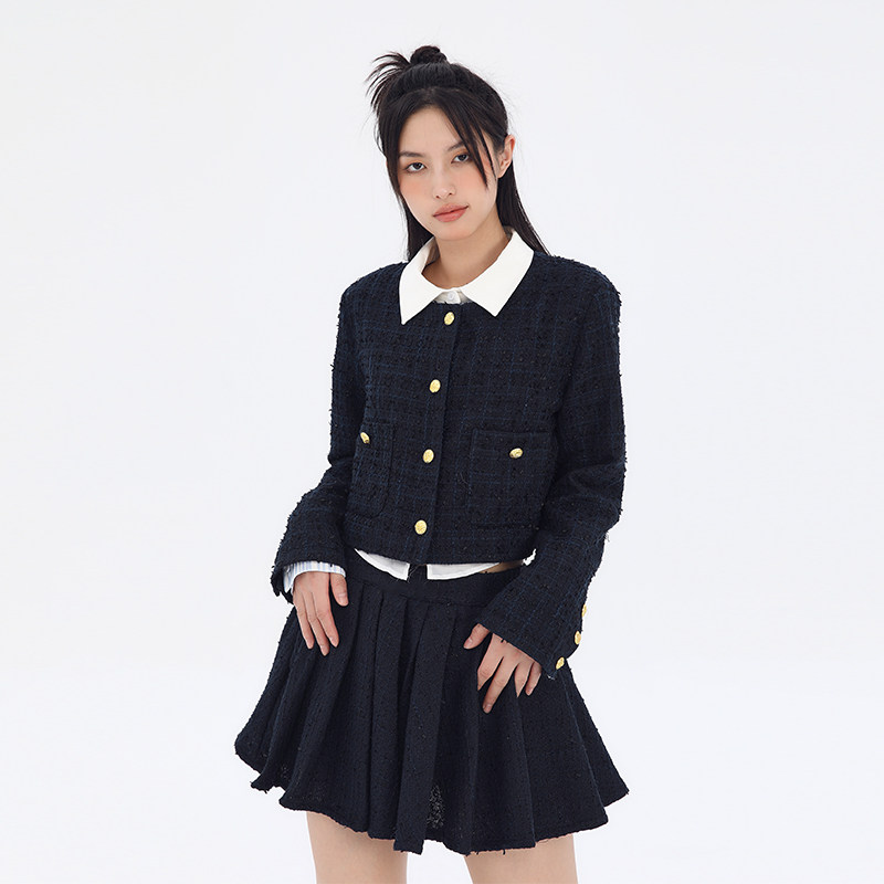 Pink Ers秋季新款贵族学院风上衣女法式休闲小香风裙子套装女,女装/女士精品,时尚套装,淘宝优惠券,粉丝福利购,淘宝优惠卷