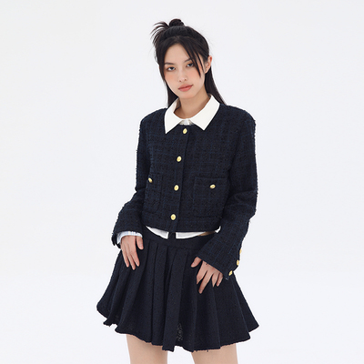 秋季新款贵族学院风上衣法式休闲