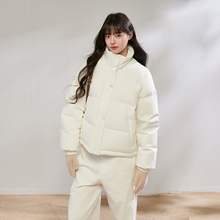 Pinkers联名款韩系立领羽绒服女冬季白鸭绒加厚保暖宽松外套女