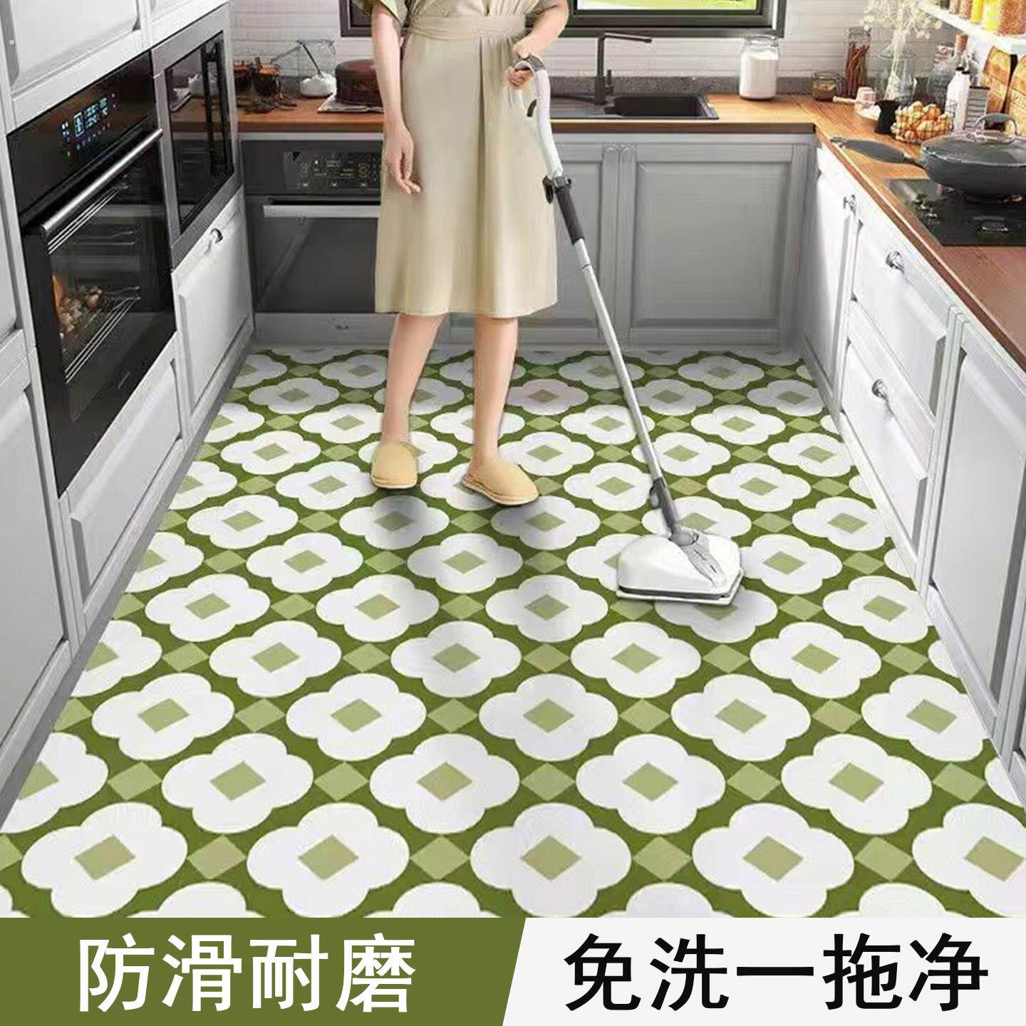 厨房地垫防油防滑可擦免洗pvc入户家用脚垫高级地毯裁剪专用防水