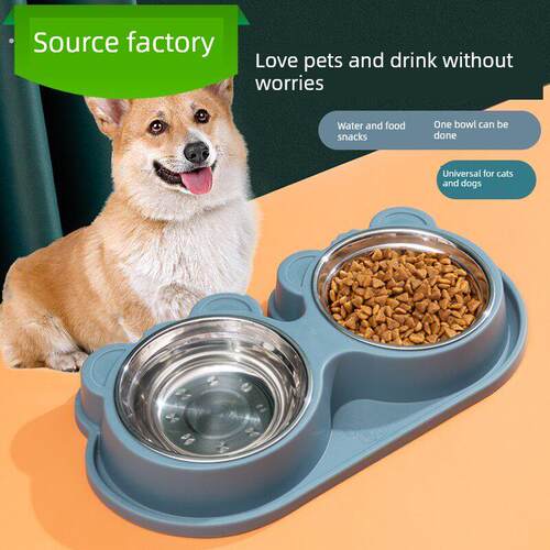 猫碗狗碗防打翻猫咪饭盆宠物喝水碗狗粮盆食盆猫粮双碗宠物用品