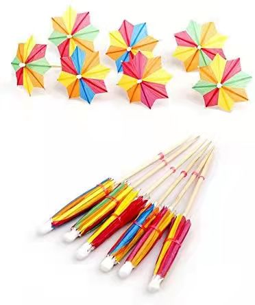 八角伞一次性水果签果盘蛋糕装饰签