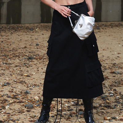 OkeeMood 黑色立体口袋A字半身裙 老虎上上山 买手店