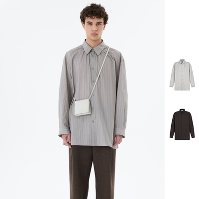 AMOMENTO 25AW 条纹抽褶宽松衬衫 老虎上上山 买手店
