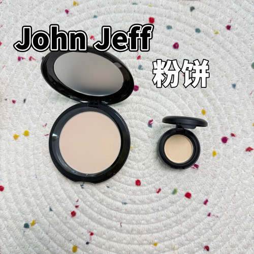 John Jeff天然矿物粉饼底妆控油遮瑕提亮均匀肤色试色小样