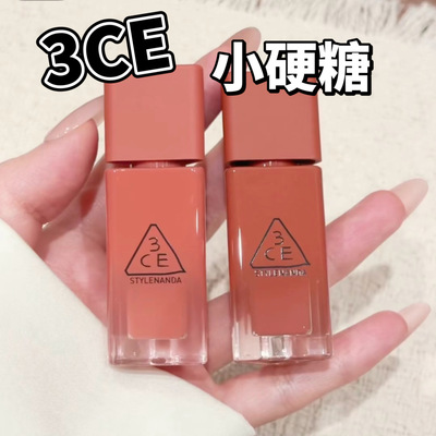 3CE小硬糖唇釉小样水光镜面裸色白桃柠茶芭乐苏打试色