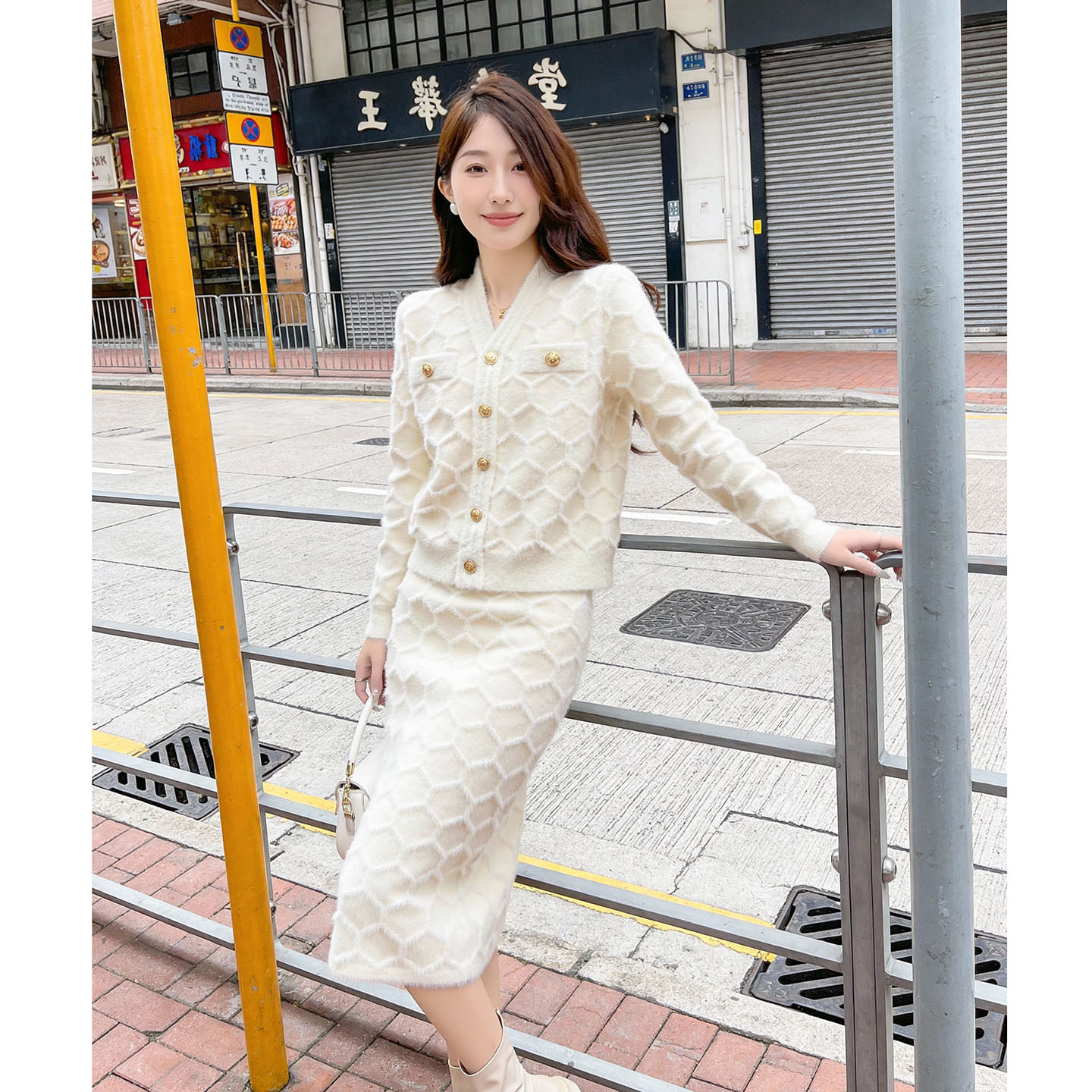 名媛小香风针织两件套装裙女春仿水貂开衫包臀半身裙时尚休闲套装,女装/女士精品,休闲运动套装,淘宝优惠券,粉丝福利购,淘宝优惠卷