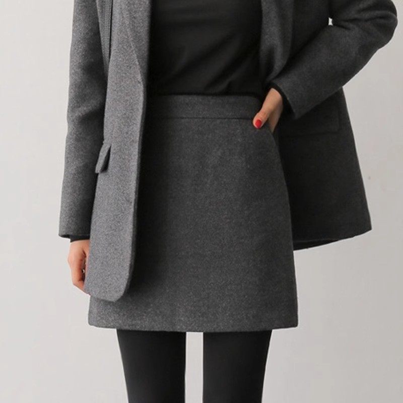 毛呢半身裙女2025爆款秋冬高腰外穿半裙小个子通勤气质包臀短裙子,女装/女士精品,半身裙,淘宝优惠券,粉丝福利购,淘宝优惠卷