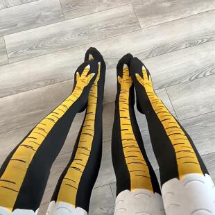 抽象好玩和有趣搞笑企鹅跳舞cos袜子女生过膝长筒袜秋显瘦保暖