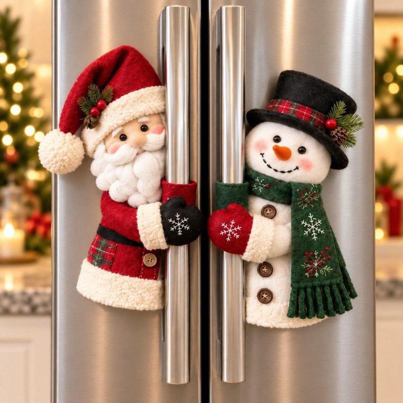 圣诞雪人圣诞老人房门把手套圣诞节装饰品跨境爆款Snowman Handle
