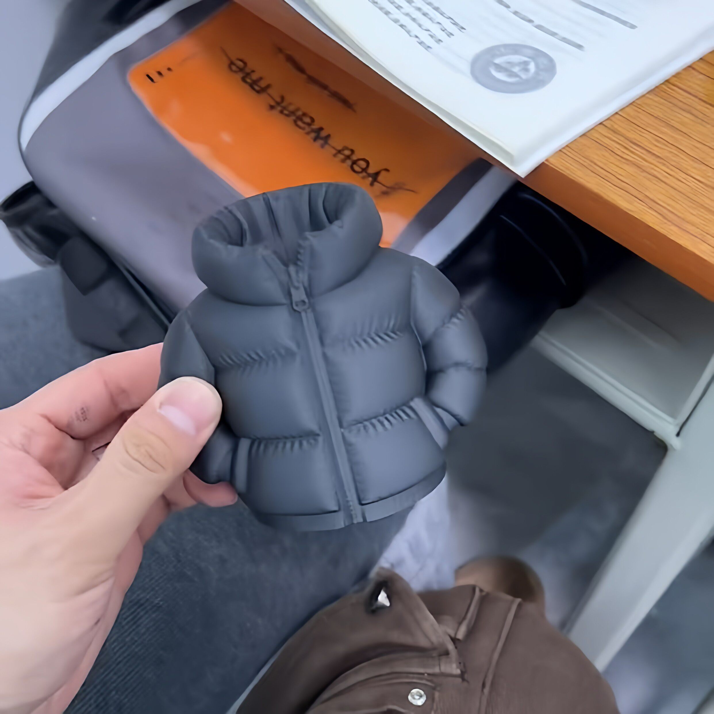 羽绒服笔筒3d打印文具收