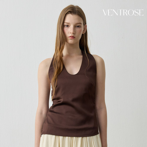 VENTROSE新款流光春夏缎面挂脖吊带背心女上衣