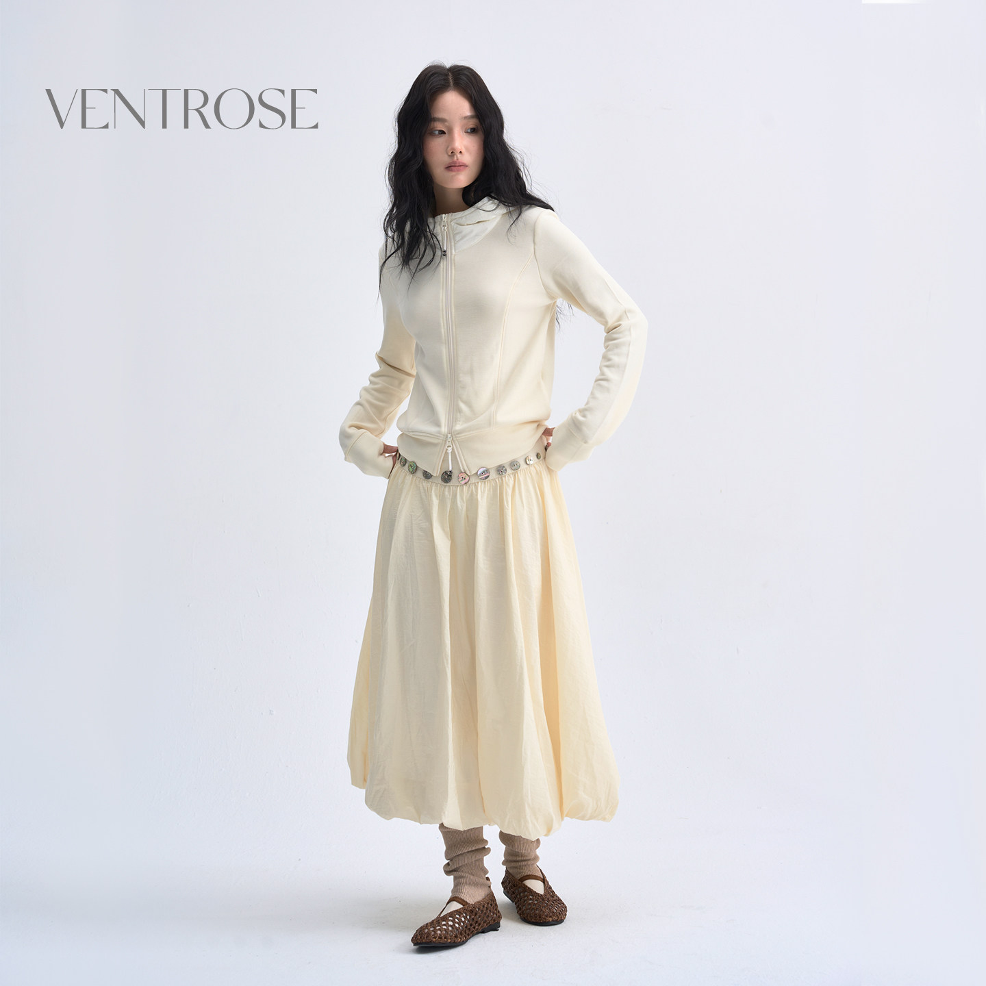 VENTROSE慵懒中低腰半身半身裙