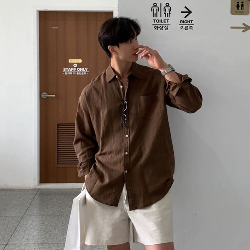 706-2-C128-P50   现货 秋季男士纯色衬衫休闲韩版长袖衬衣外套图片