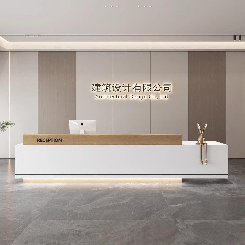 简约现公司酒店会所前台接待台培训机构收银台柜台美容院吧台桌