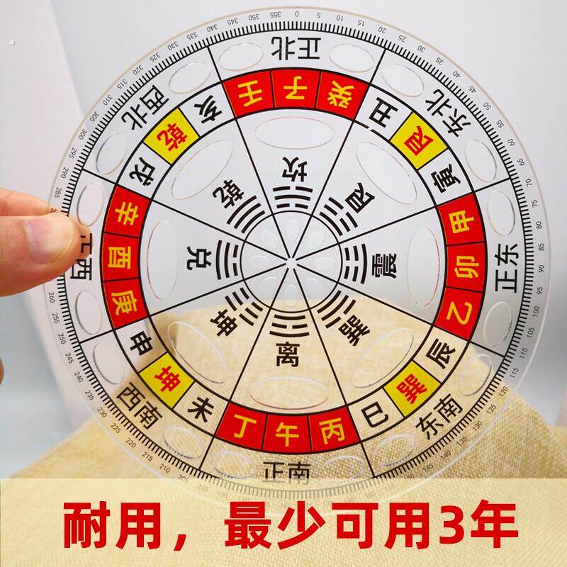 立极尺透明24山高精度加厚红绿色方形圆形二十四山七十二局综合盘