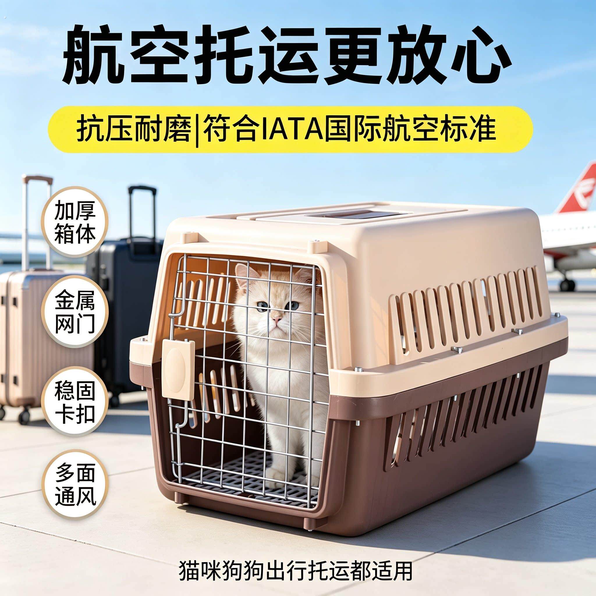 国航宠物狗托运箱狗狗空运猫咪国外出便携车载笼航空箱狗大型犬