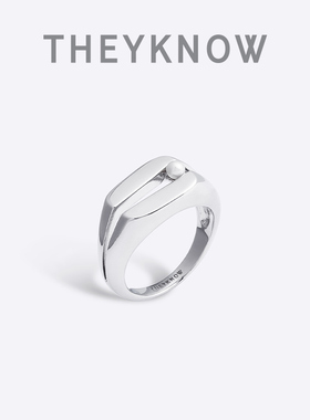 THEYKNOW戒指signet珍珠夹心指环送女友个性原创设计生日礼物