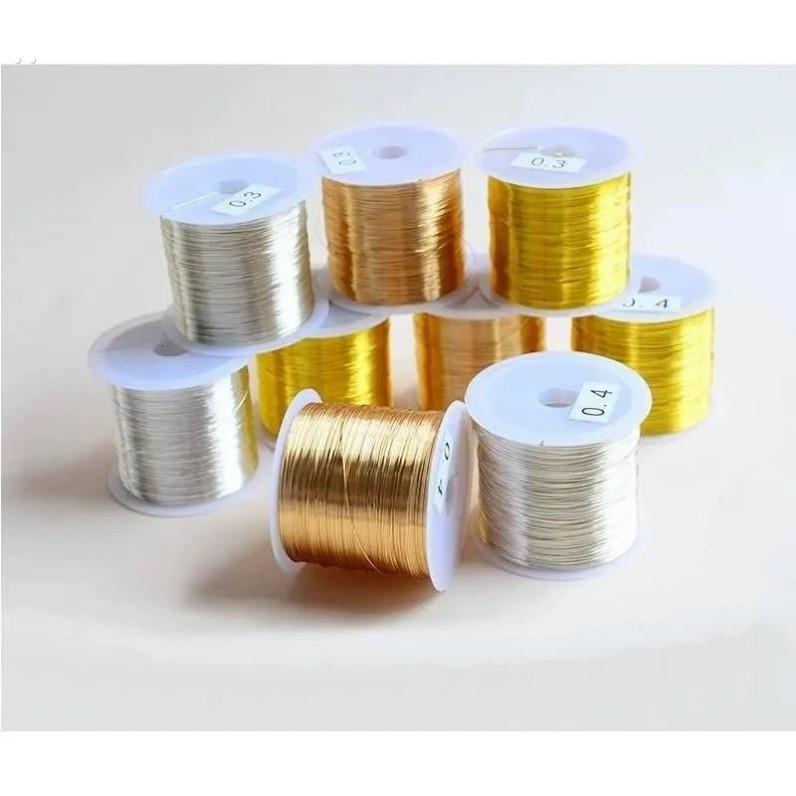 100米保色大卷铜丝线不褪色不氧化发簪缠花饰品配件材料