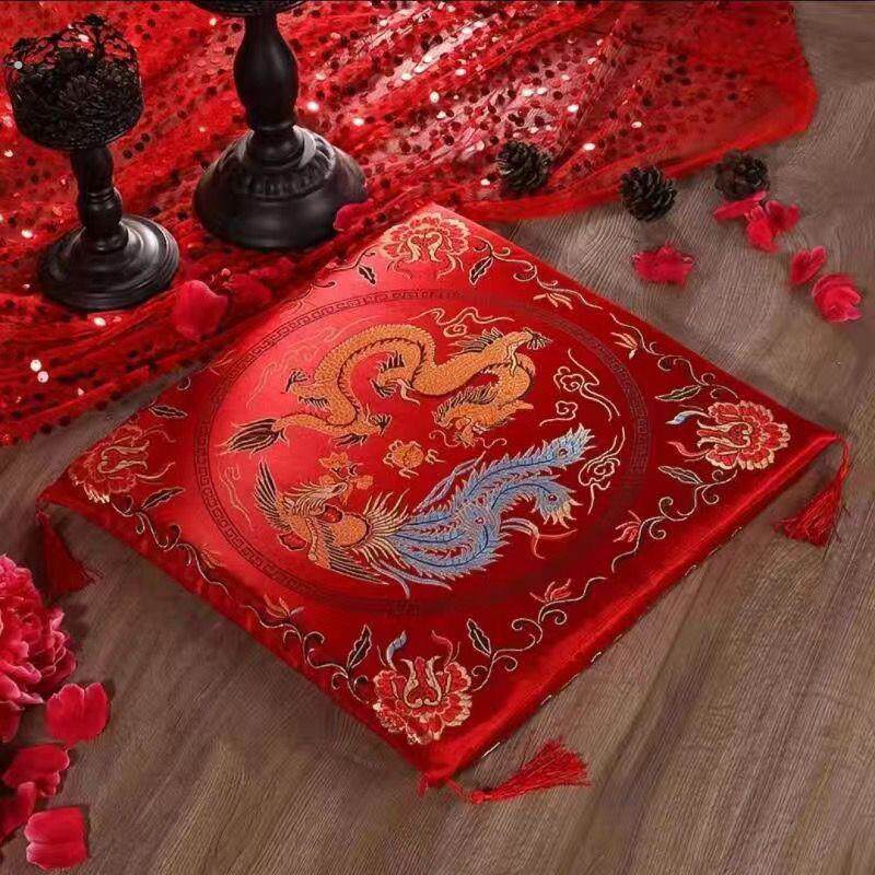 新娘坐福垫用品加厚结婚婚庆改口婚礼坐垫敬茶跪垫红色拜天地一对