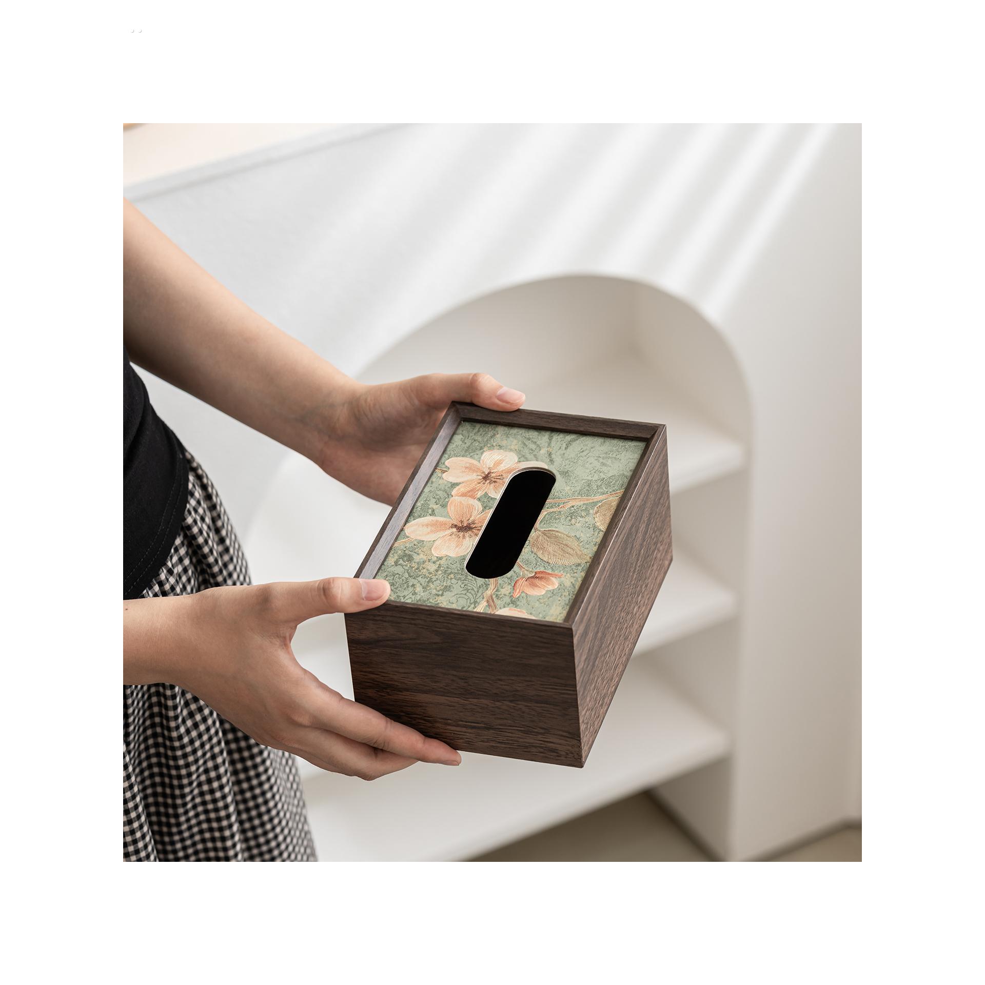 中式木质轻奢纸巾盒家用客厅茶几高级纸盒高档酒店桌面收纳盒餐厅