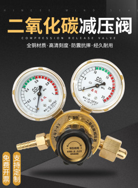 品仪CO2表二氧化碳减压阀减压器压力表 钢瓶气瓶压力表调压稳压阀