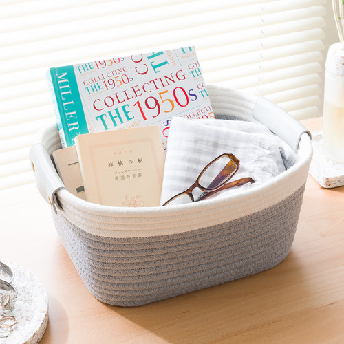 NITORI宜得利家居 收纳篮编织桌面杂物储物篮分格绳编收纳篮