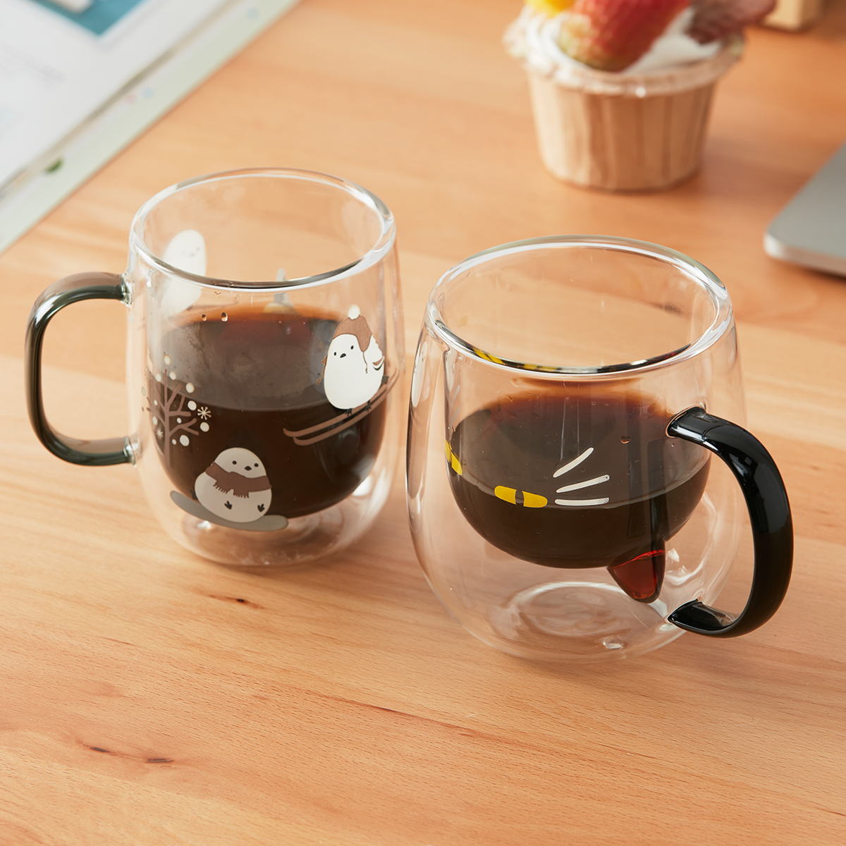 NITORI宜得利家居双层玻璃马克杯