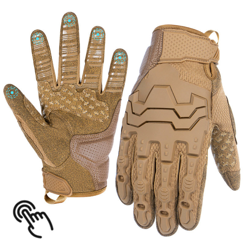 跨境战术手套五指触屏户外防护防滑摩托车机车抗冲击作战手套新款