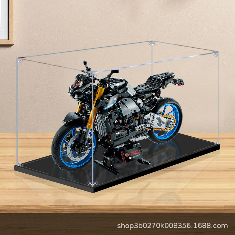适用乐高42159雅马哈MT-10SP摩托车亚克力展示盒透明收纳防尘罩子