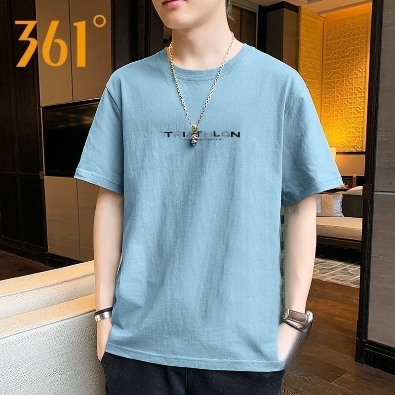 361度运动t恤纯棉透气短袖男2025夏季新款冰感舒适半袖休闲上衣
