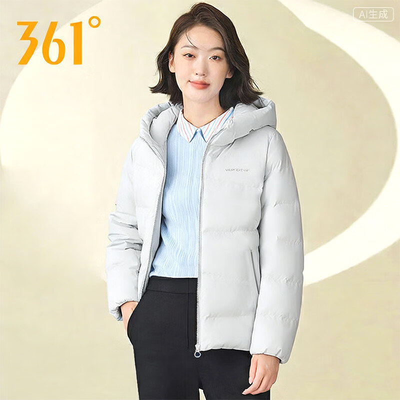 361°短款羽绒服女2026冬季新连帽加厚保暖羽绒大衣外套562544302