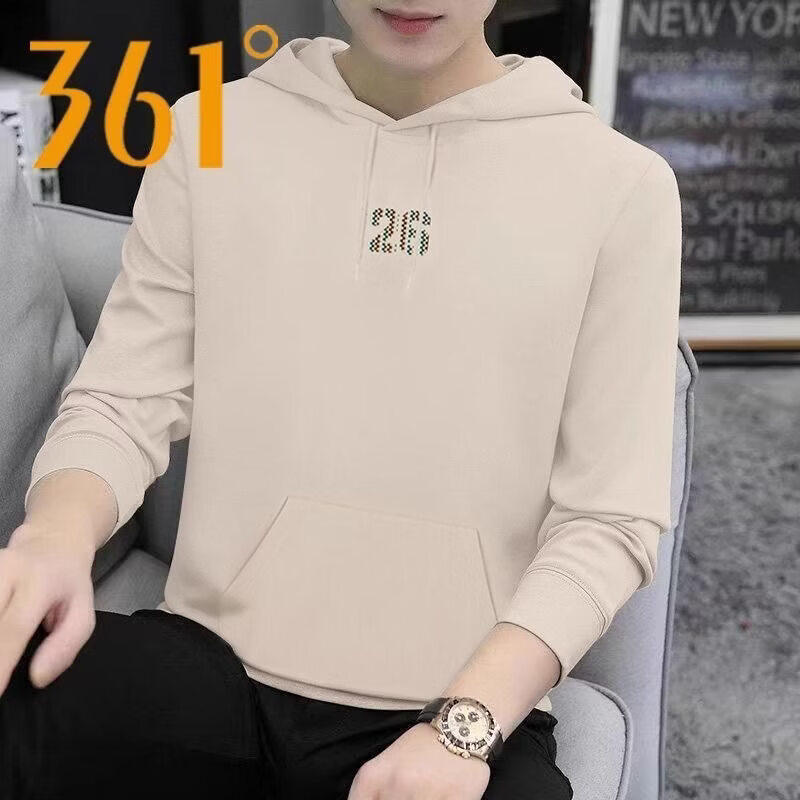 361°运动休闲卫衣男士2026秋款连帽印花潮流宽松百搭篮球运动外