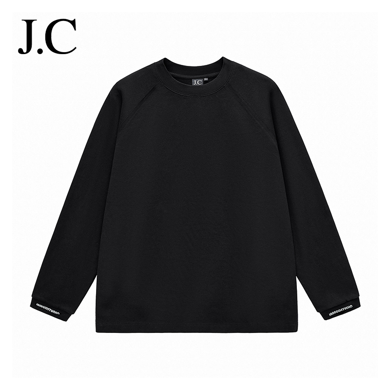 JC插肩袖美式长袖290克上衣新款