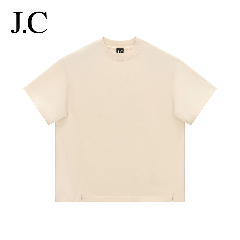 J.C/简裁极简风短袖T恤320克重磅男纯棉圆领宽松基础款纯色体恤衫,男装,T恤,淘宝优惠券,粉丝福利购,淘宝优惠卷