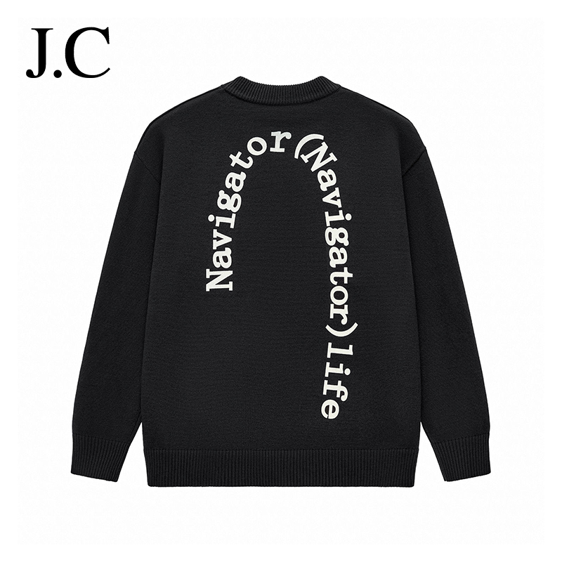 J.C美式毛衣圆领套头730克