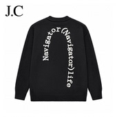 简裁美式 毛衣圆领套头730克重磅男士 印花秋冬针织衫 J.C 新款 上衣