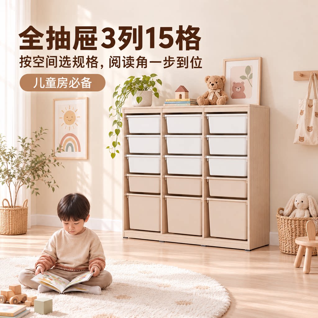 汉森儿童收纳柜蒙氏储物柜图片