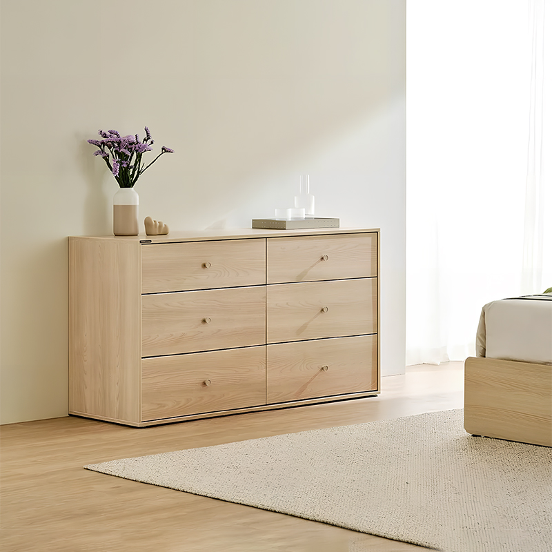 汉森实木斗柜三抽屉收纳矮柜