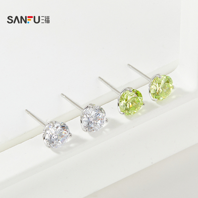 三福925银八心八箭耳钉一对 优雅轻奢首饰耳饰配饰耳环842762