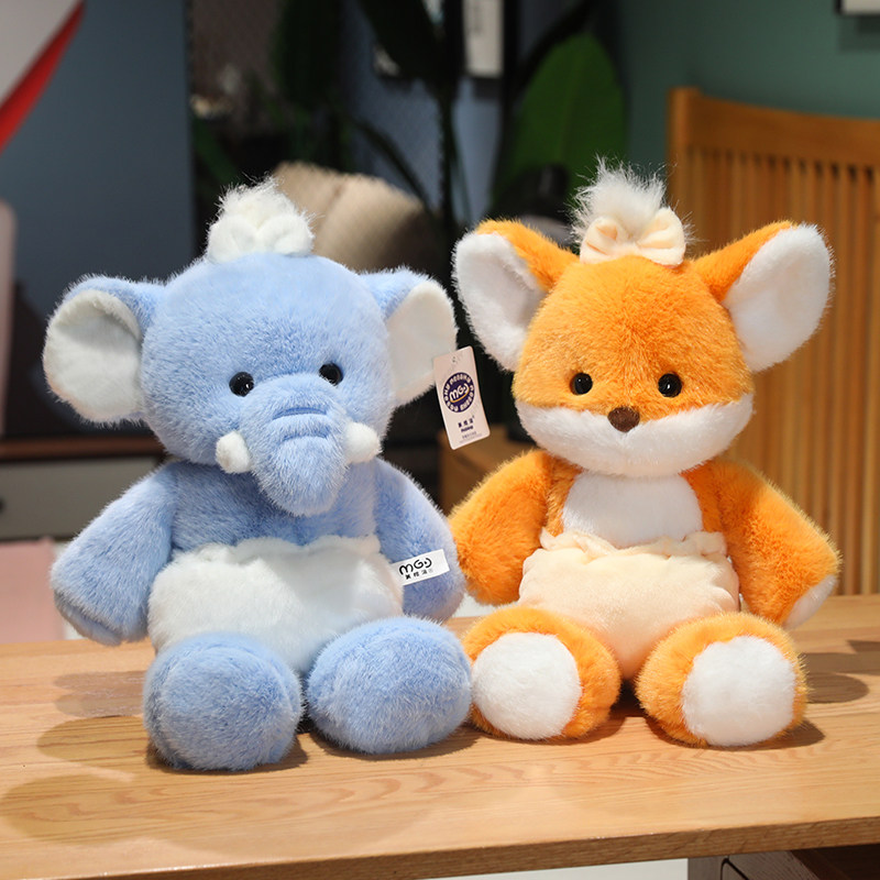 可爱狐狸玩偶公仔大象小狗毛绒玩具娃娃儿童睡觉抱枕生日礼物女生