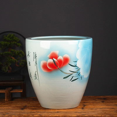 景德镇家用陶瓷锦鲤缸养鱼盆